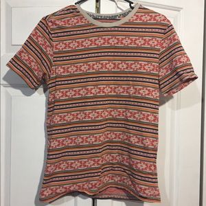 On The Byas Small Orange Geometric Shirt